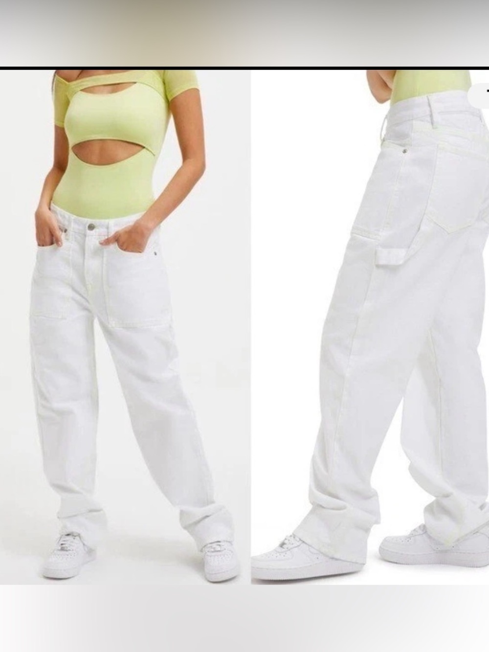 NEW Good American Good 90’s white Utility jeans Pants 0/25